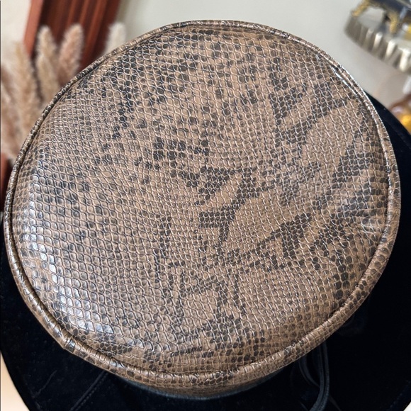 Vintage Rafield Steampunk Topper Hat Black Velvet Snakeskin Victorian Top Hat